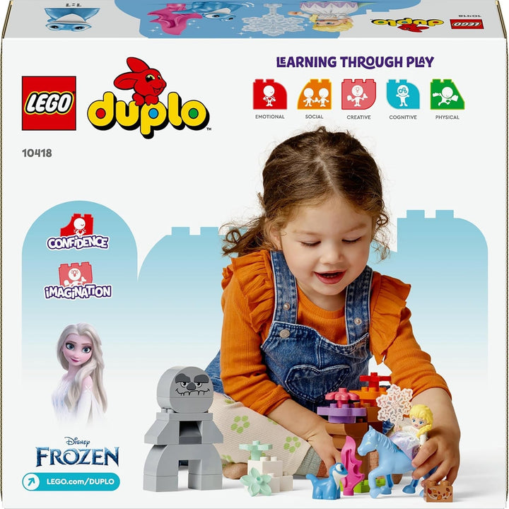 LEGO DUPLO | Disney ELSA și Bruni în pădurea fermecată, jucărie Ice Queen cu 4 figuri pentru copii de 2 ani, cadou preșcolar pentru fete și băieți 2+ ani, bazat pe Frozen 2 10418