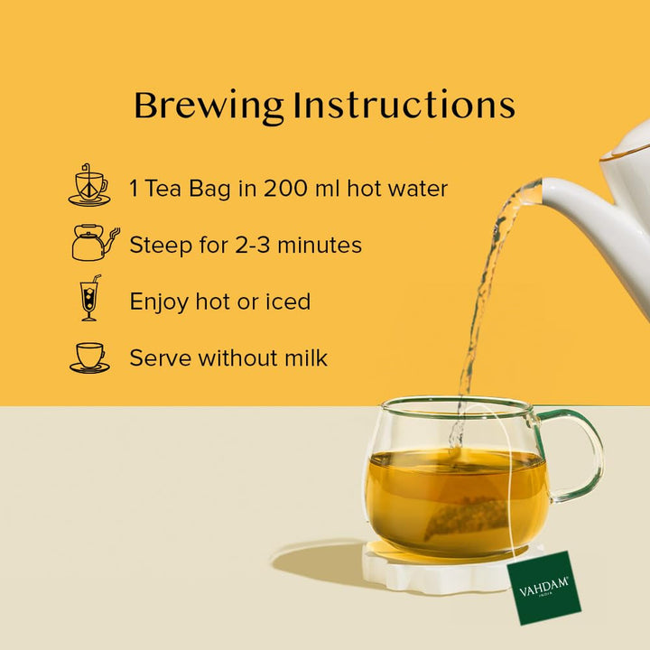 , Chamomile Mint Citrus Green Tea Bags (15 Pyramid Tea Bags) LOW CAFFEINE GREEN TEA, Non GMO | Directly Sourced | Chamomile Tea | Mint Tea Bags Tea USA Naty Shop