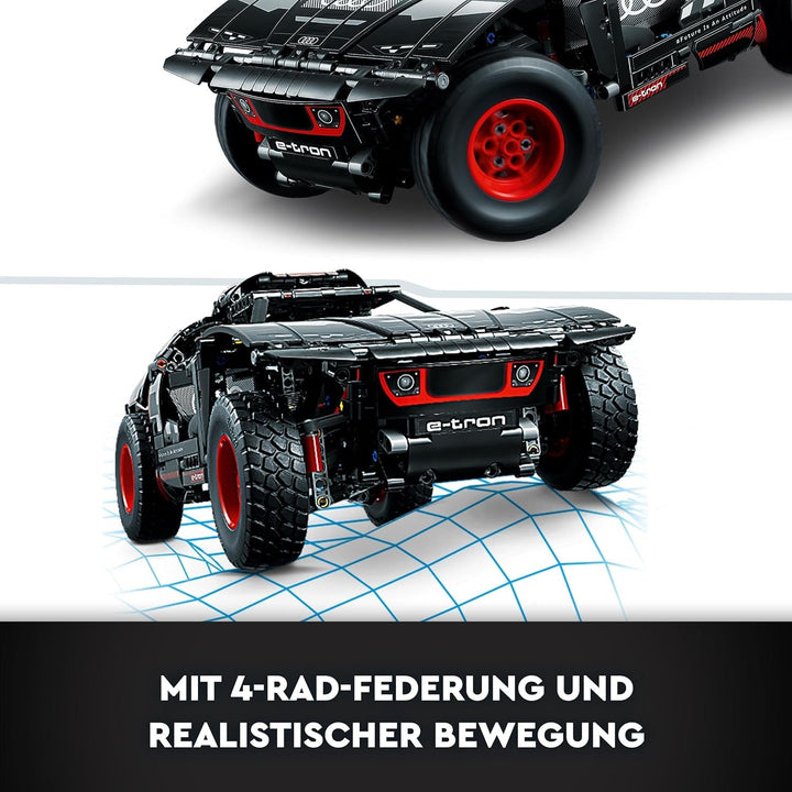 LEGO 42160 Technic Audi RS Q E-Tron, mașină de raliu controlată de la distanță, Dakar rally off-road car, RC controlat prin aplicație cu Control +, cadou pentru băieți, fete și fani de la 10 ani pentru a construi