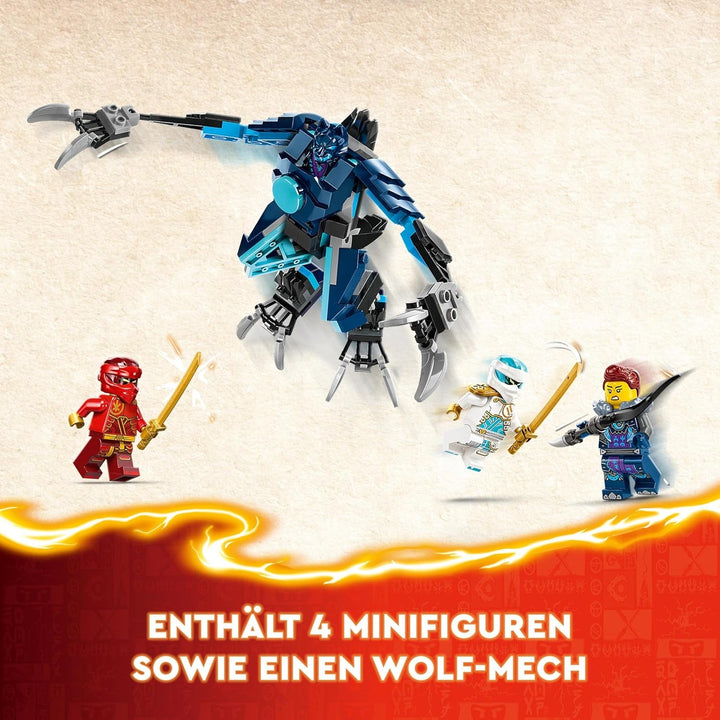 LEGO NINJAGO Kai's Fire Mech, jucărie figurină de acțiune pentru copii cu figurină mech roșie pentru personalizare, set ninja cu 4 figurine, inclusiv Kai și Zane, cadou pentru băieți și fete de 7 ani 71808