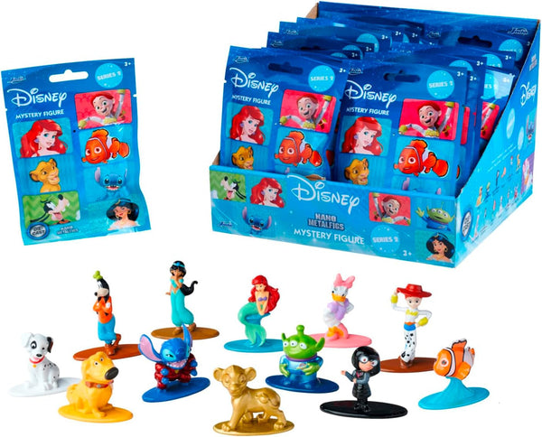 Jada Toys Disney Figure (1X Mystery Figure in Blind Pack) - 1 Surprise Collectible Figure From 12 Disney Figures, Nano Metal Figure (4Cm) For Kids & Fans Ages 3+, Series 2, Black