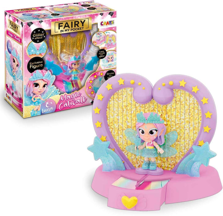 CRAZE Fairy in My Pocket | Păpușă zână cu aripi, jucărie zână de colecționat cu efecte speciale precum sclipici, strălucire în întuneric și schimbare de culoare