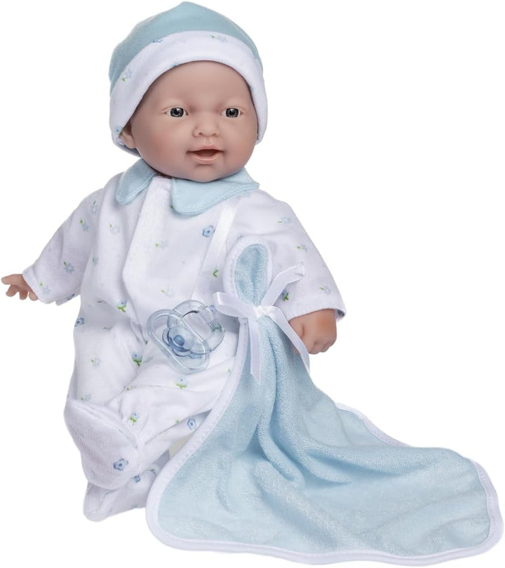 JC Toys La Baby Caucasian Baby Doll Set - păpușă moale de 28 cm, lavabilă, costum roz detașabil cu pălărie, pătură și suzetă, pentru copii de la 12 luni în sus