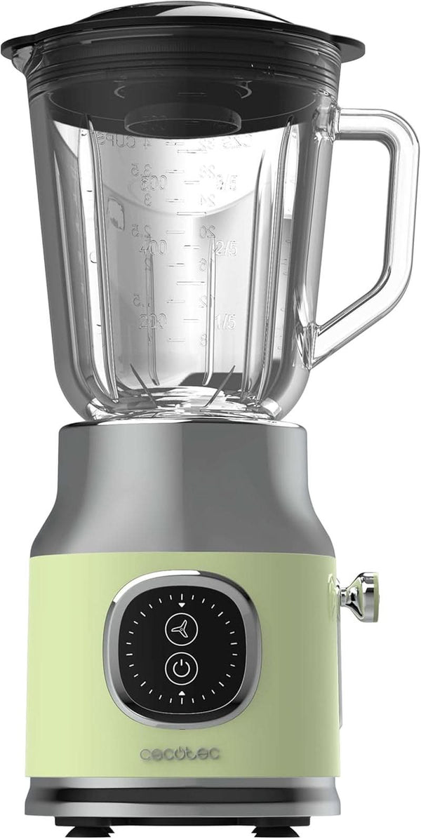 Cecotec Standmixer Retro Retrotwist Green. 800W Maximale Leistung, Pulse-Funktion, 4-Klingen-Messer Mit Schwarzer Titanbeschichtung Und 1L Krug, Vintage-Design in Grün