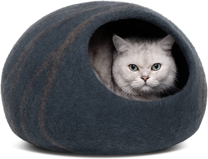 MEOWFIA Pat pentru Pisici Peșteră – Paturi ecologice din lână 100% Merino pentru pisici și pisoi