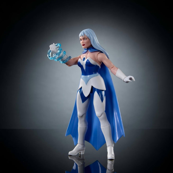 Masters of the Universe Origins Action Figure Frosta din colecția de desene animate, aproximativ 14 cm înălțime, din serialul TV din anii 1980, prințesa puterii cu forță de gheață, design detaliat și pelerină, JBM87