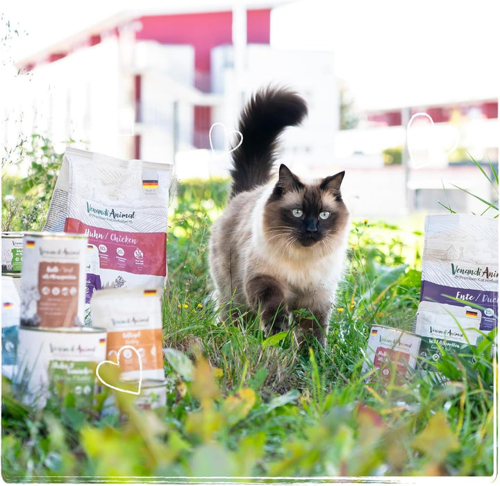 Venandi Animal Premium Hrană umedă pentru pisici, Tasting Pack II, pui + iepure, vițel, curcan, 6 X 200 G, fără cereale și naturală, 1.2 Kg