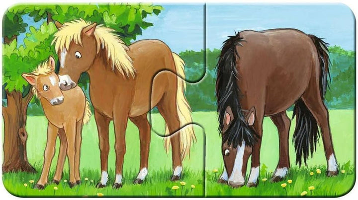 Ravensburger Puzzle pentru copii - 05072 Familii de animale la fermă - Primul meu puzzle cu 9X2 piese - Puzzle pentru copii de la 2 ani