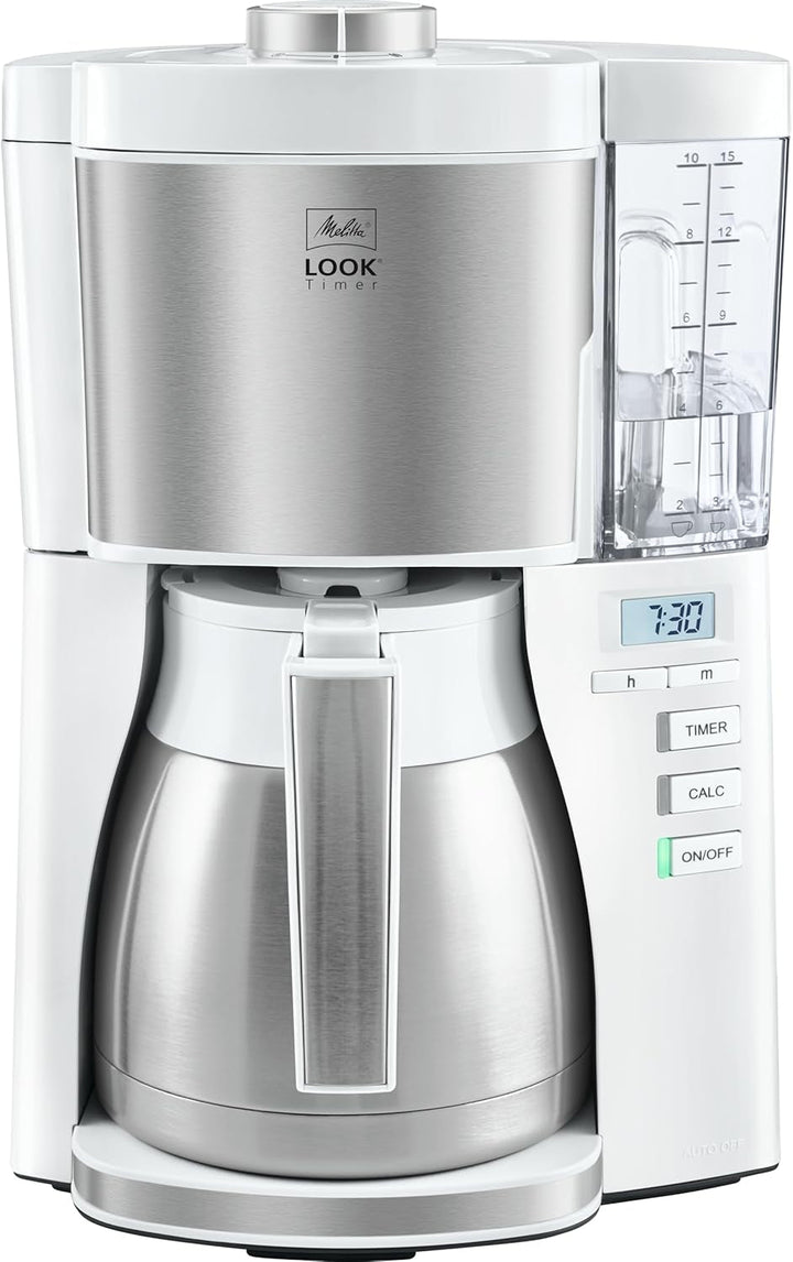 Melitta Look Timer - Cafetieră cu filtru - Ulcior termo - Funcție temporizator - Stop picurare - 10 cești - Negru (1025-18)