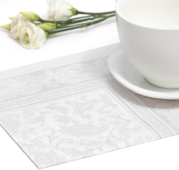 Papstar 11682 50 șervețele "Royal Collection" 1/4 pliere 40 X 40 cm "Ornamente", alb