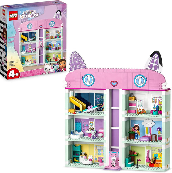 Lego 10788 Gabby's Dollhouse Toy Set, 8 camere și 4 etaje Gabby's Dollhouse Toy cu Pandi, Meerkat, Kuchi Figures și accesorii, cadou pentru fete de la 4 ani, băieți și copii