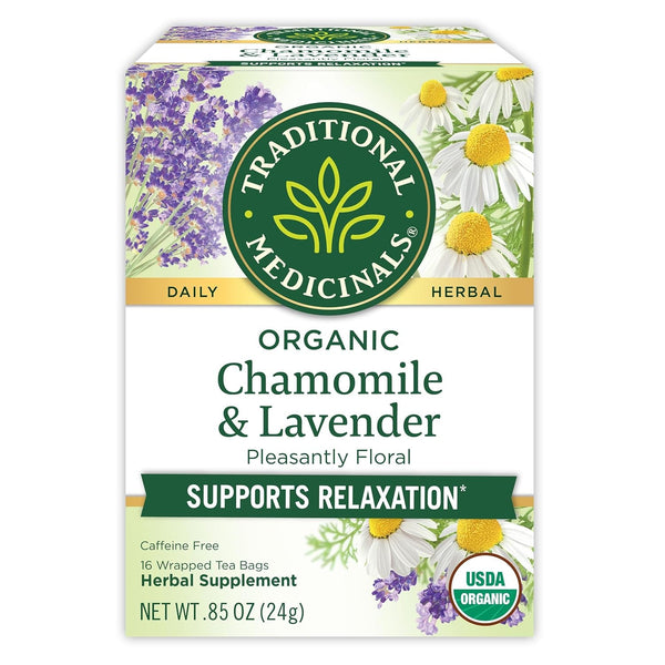 Tea, Organic Chamomile & Lavender, Stress Relief, 16 Tea Bags Tea USA Naty Shop Default Title