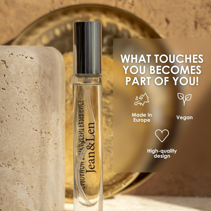 Jean & Len Scent Experience Cardamom & Tonka, Apă de toaletă cu aromă de Cardamom și Tonka, Mini parfum practic, Ideal pentru călătorii, Sticlă de înaltă calitate, 10 ml