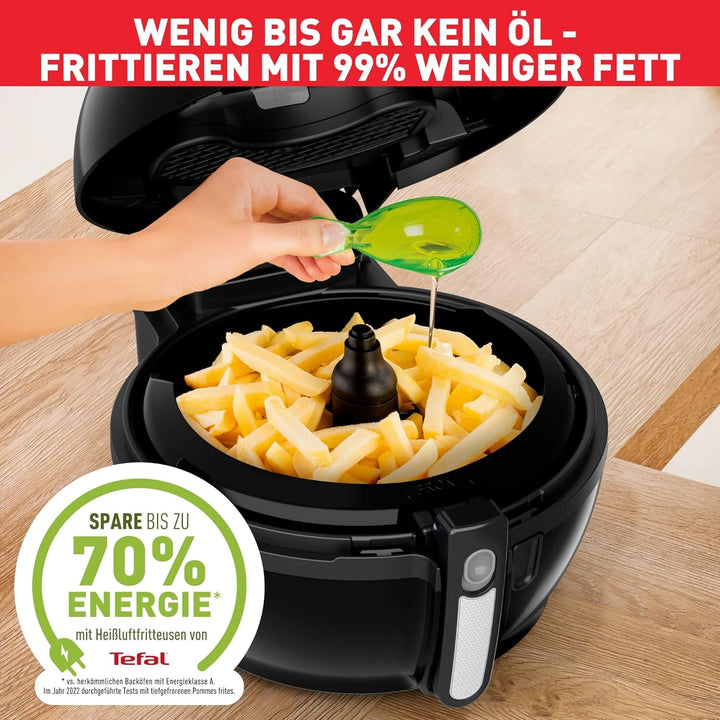 Tefal FZ7738 Actifry Genius+ Heißluftfritteuse | Airfryer Mit Rührarm, Kein Schütteln | 1500 W | 1,2 Kg Für 6 Personen | 9 Automatische Kochmenüs | ‎Energiesparend | Gesunde Friteuse Ohne Öl | Schwarz