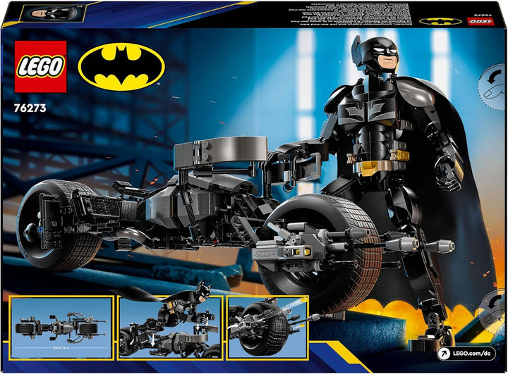 LEGO DC Batman: Batman figurină de construcție cu Batpod, jucărie pentru filmele cu supereroul, set de joacă de aventură pentru copii, cadou pentru băieți și fete 76273