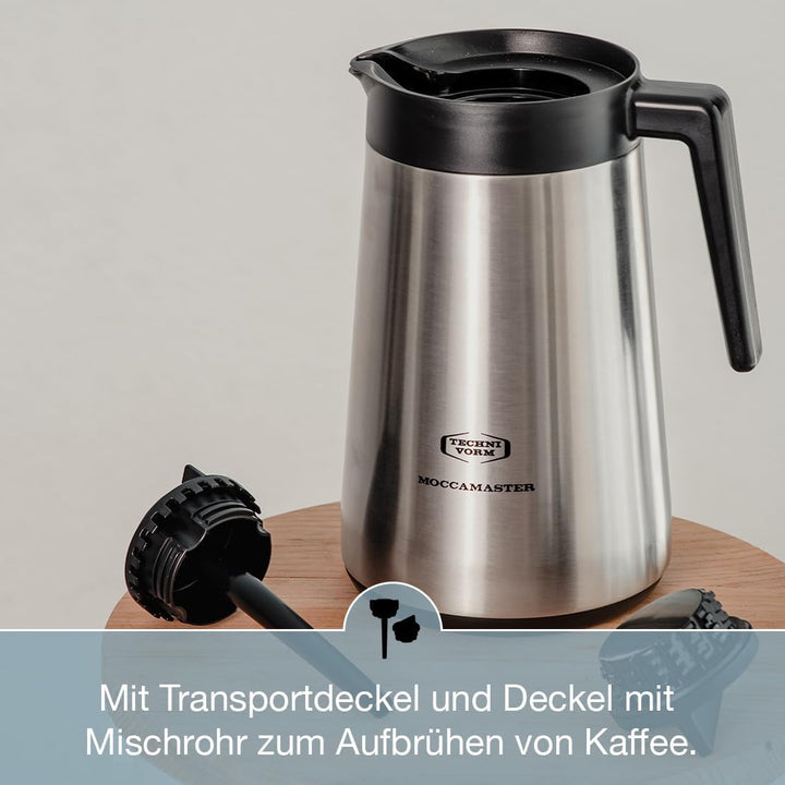 Moccamaster KBGT Thermos, Ulcior termos pentru filtru de cafea, filtru de cafea, Roșu, 1,25 litri