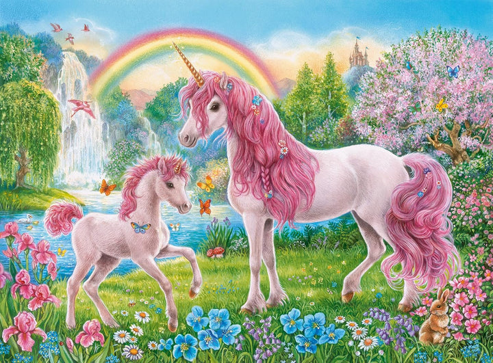 Ravensburger puzzle pentru copii - 13698 Magical Unicorns - Unicorn puzzle pentru copii cu vârsta de 6 ani și peste, Cu 100 de piese în format XXL, Include broșură de colorat