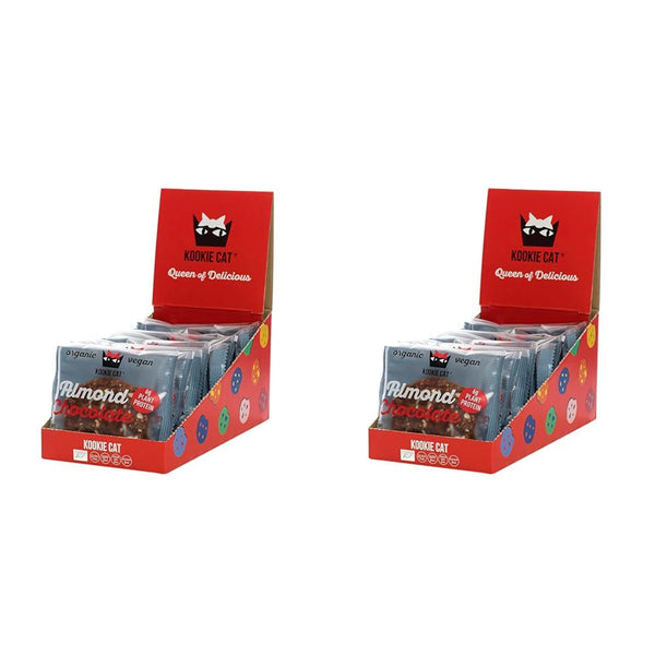 Migdale și Ciocolată - Fursecuri Vegane Ambalate Individual, Fără Gluten, Fără Soia, Organice, Migdale și Ovăz - Pachet Multiplu de 12 x 50g (Pachet de 2)