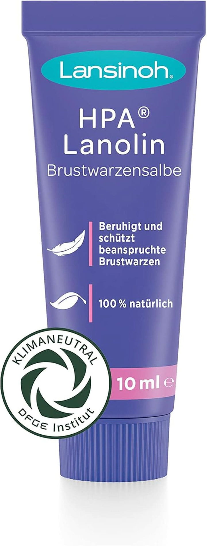 Lansinoh HPA Lanolin Brustwarzensalbe, 10 Ml - 100% Natürlich - Beruhigt & Schützt Beanspruchte Brustwarzen - Klimaneutral, 10940, Farblos