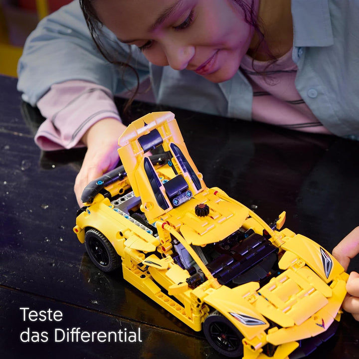 LEGO Technic Chevrolet Corvette Stingray - Jucărie de construit pentru colecționat - Mașină sport de jucărie - Model de mașină - Cadou pentru băieți și fete de la 9 ani care iubesc mașinile de jucărie 42205