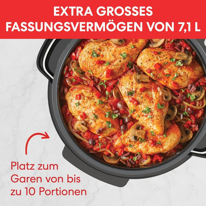 Instant Pot Superior Slow Cooker/Schongarer, 7.1L Multikocher / 4 Kochfunktionen (Schongaren, Braten, Dampfgaren & Warmhalte Funktion) Spülmaschinengeeignet – 800W, Schwarz