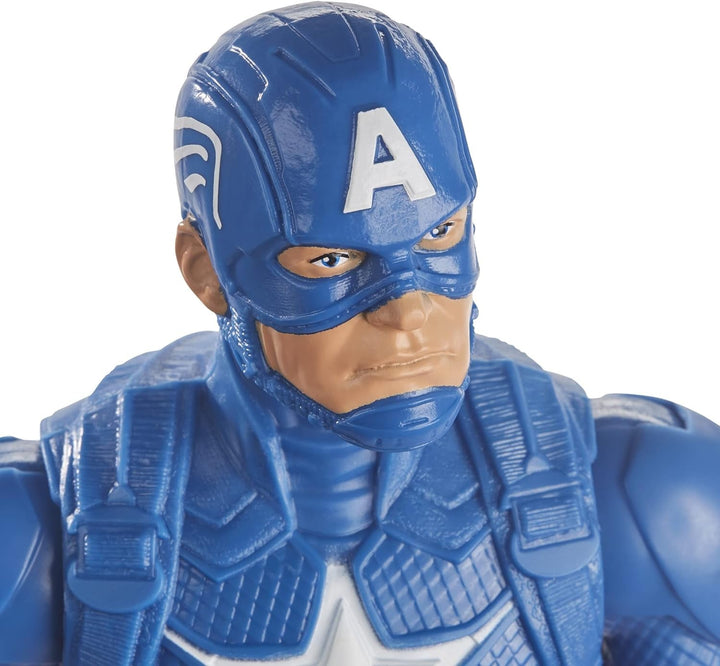 Marvel Avengers Titan Hero Series Blast Gear Captain America Action Figure, jucărie mare de 30 cm, pentru copii cu vârsta peste 4 ani, albastru