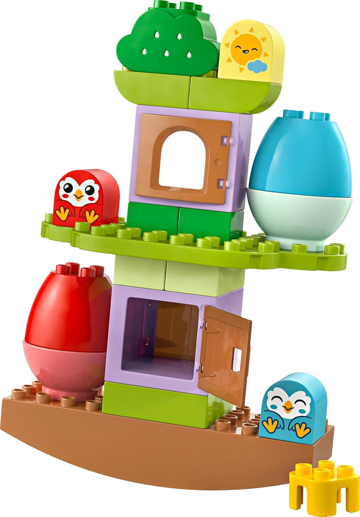 Copac LEGO DUPLO pentru echilibrare și stivuire, jucărie pentru dezvoltare, set de construcție pentru copii începând cu 18 luni, jucărie creativă pentru copii, jucărie educativă cu 2 păsări de jucărie 10440