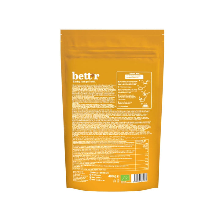 Bett'R Mix pentru clătite, amestec de panificație ecologic, vegan și fără gluten, 6 x 400 grame