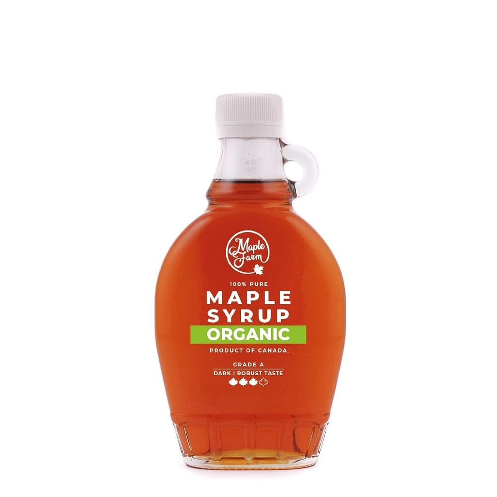 Maplefarm - Sirop de arțar organic pur canadian închis, grad A, închis, aromă puternică - 250 ml