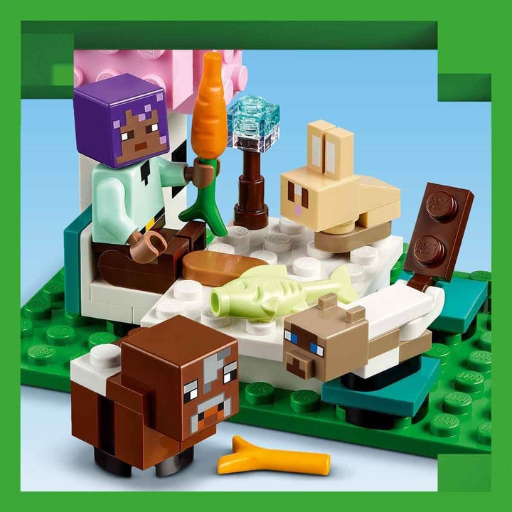 LEGO Minecraft Sanctuarul animalelor, jucărie cu multe figuri de animale pentru fete și băieți de la 7 ani, cadou pentru gameri și copii, set de modele de cărămizi ale biomului de câmpie 21253
