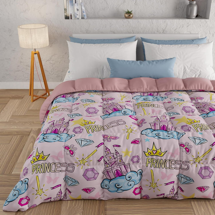 PETTI Artigiani Italiani - Plapumă de iarnă, Plapumă de iarnă, Plapumă simplă, Cu două fețe, Monocolor și imprimare digitală, 100% microfibră antialergică, Made in Italy