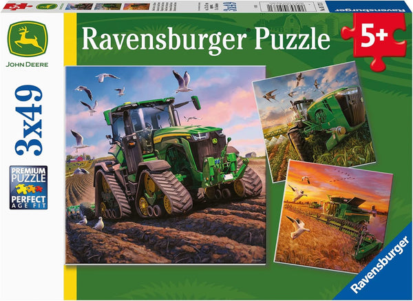 Ravensburger puzzle pentru copii 05173 - John Deere în acțiune - 3X49 piese puzzle pentru copii cu vârsta de 5 ani și peste
