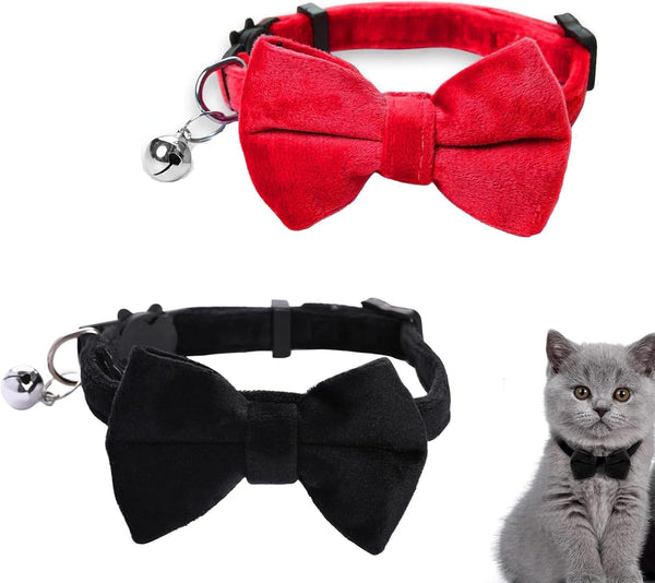 Zgardă personalizată pentru pisici, zgardă pentru pisici cu clopoțel și papion, accesorii personalizate pentru animale de companie, pisici, pui (negru, roșu)