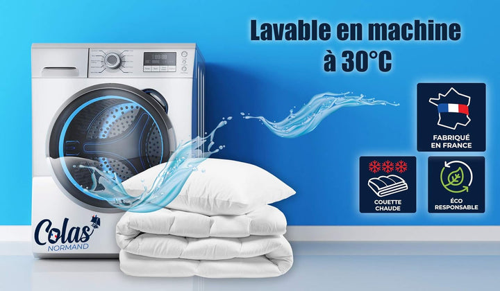 COLAS NORMAND - Plapumă ecologică - caldă - 240 X 220 Cm - plic și umplutură din sticle reciclate - moale, mătăsoasă și confortabilă - fabricație atentă