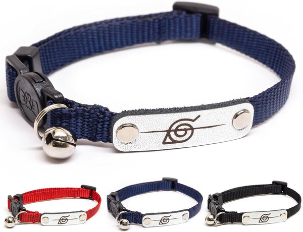 Zgărzi Naruto pentru pisici, fete, pisici, băieți și pisoi mici, zgardă cu clopoțel, produs licențiat oficial, Naruto Shippuden, Satul frunzelor ascunse, bandă de susținere, Breakaway