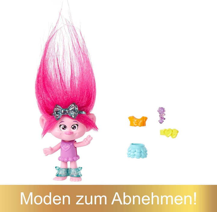 Mattel DREAMWORKS TROLLS Together Strong - Surprize păroase Poppy Queen Poppy, Viva, Branch And Guy Diamond Plush Hair, 2 Surprize păroase, Accesoriu, Pentru copii cu vârsta peste 3 ani, HNF10