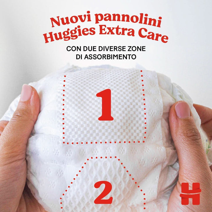 Huggies Extra Care Windeln, Größe 3 (4-9 Kg), 2 Packungen Mit 40 Windeln