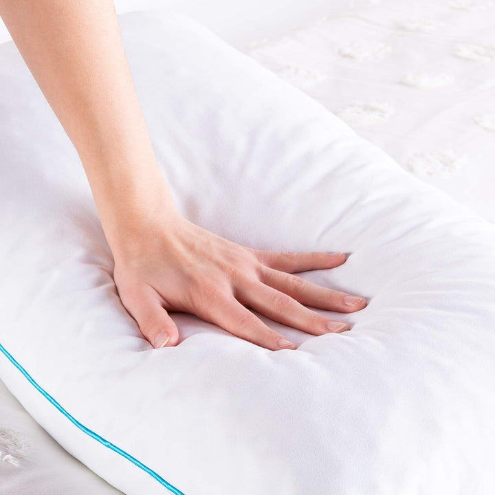 Pernă Linenspa 40X80 Cm - Set de 2 - Pernă cu fermitate medie - Oeko-Tex - Fabricată din fulgi de spumă de memorie mărunțită, albă
