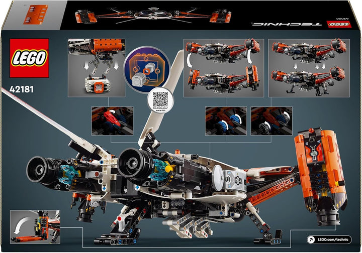 LEGO Technic Vtol transportor spațial LT81, set de construcție spațială, jucărie spațială, navă spațială, set de joacă cu mini-rover, cadou pentru băieți și fete cu vârsta peste 10 ani 42181
