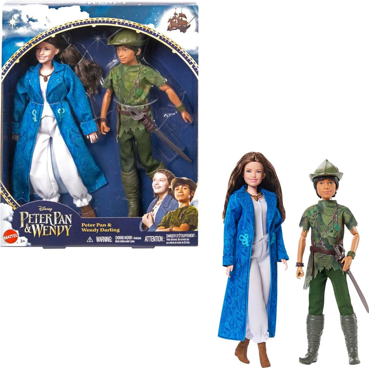 DISNEY Peter Pan & Wendy - Mobil cu ținute tipice și accesorii detașabile, pantaloni din țesătură moale, pentru reconstituirea scenelor preferate sau joacă creativă, pentru copii cu vârsta de 3 ani și peste, HNY36