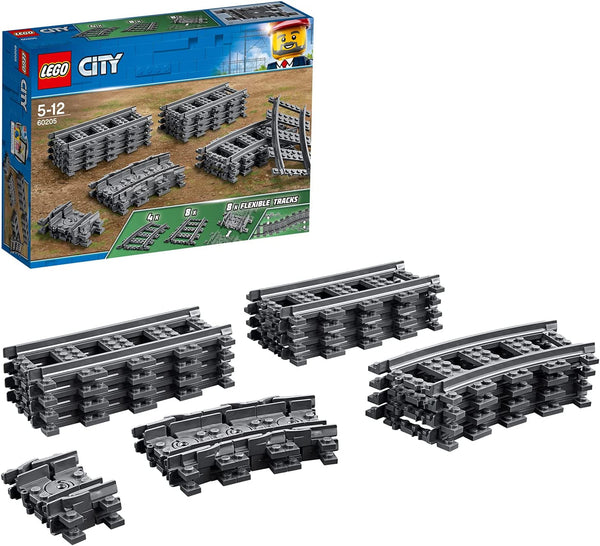 LEGO 60205 City Tracks, 20 piese, set de expansiune pentru copii, băieți și fete, set de jucării