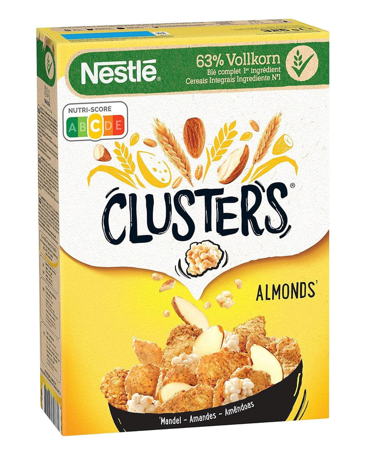 Clusters Almond, Cereale pentru un mic dejun delicios cu fulgi crocanți de migdale, Set 8 x 325 grame