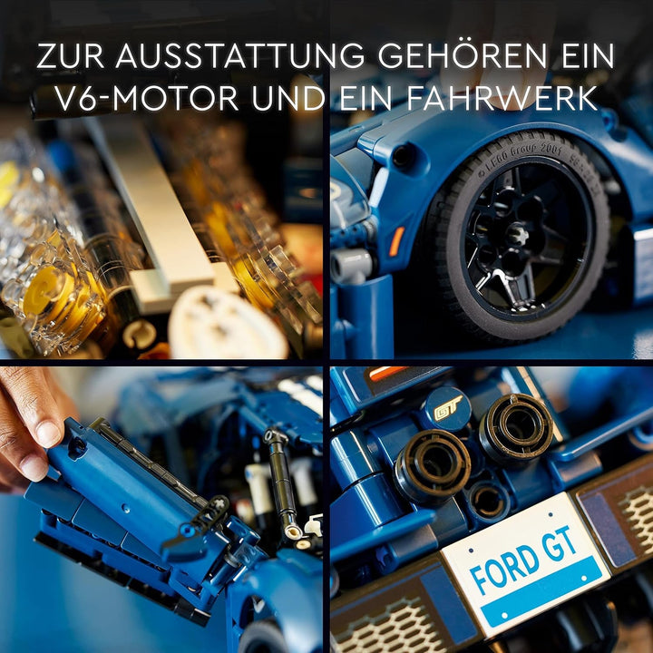 LEGO 42154 Technic Ford GT 2022 Kit model de mașină pentru adulți, Supercar la scara 1:12 cu caracteristici autentice, set avansat pentru colecționari
