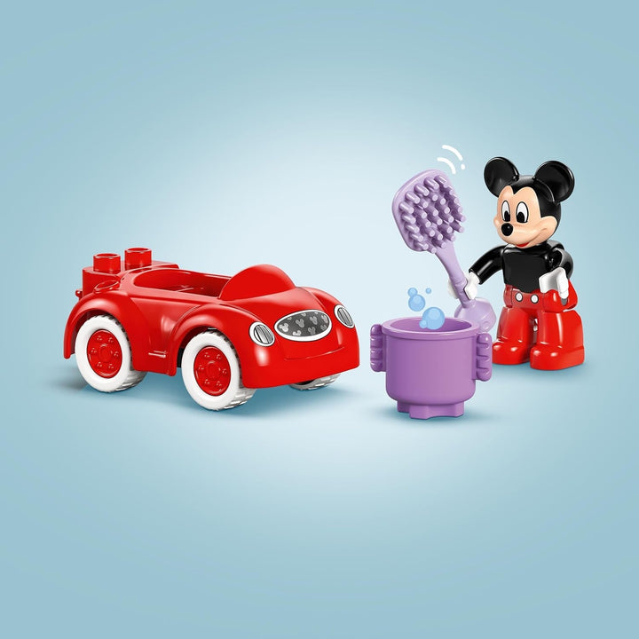 LEGO DUPLO - Disney Mickey's Clubhouse și mașină - jucărie educativă pentru preșcolari - set de construcție cu 2 minifigurine, inclusiv Mickey Mouse și Computer Toodles - idee de cadou pentru băieți și fete de la 2 ani 10454