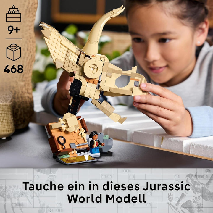 LEGO Jurassic World Dinosaur Fossils: Triceratops Skull Model, jucărie dinozaur pentru băieți și fete de la 9 ani, cadou pentru copii și fani Jurassic World 76969