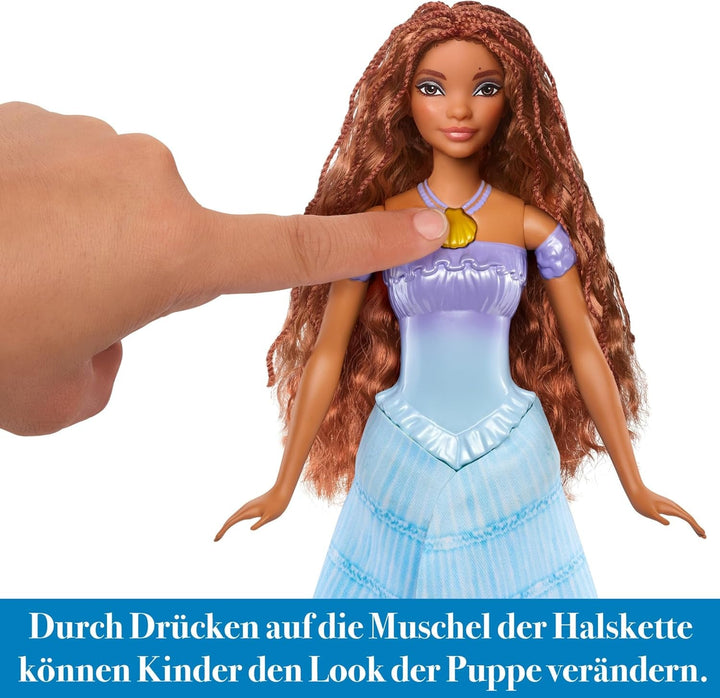 Mattel Disney Princess Ariel Doll, Inspirată de filmul Mica Sirenă, Transformare: Jucărie om-sirenă, Mobil, Cadouri Disney, Jucării de la 3 ani, HLX13