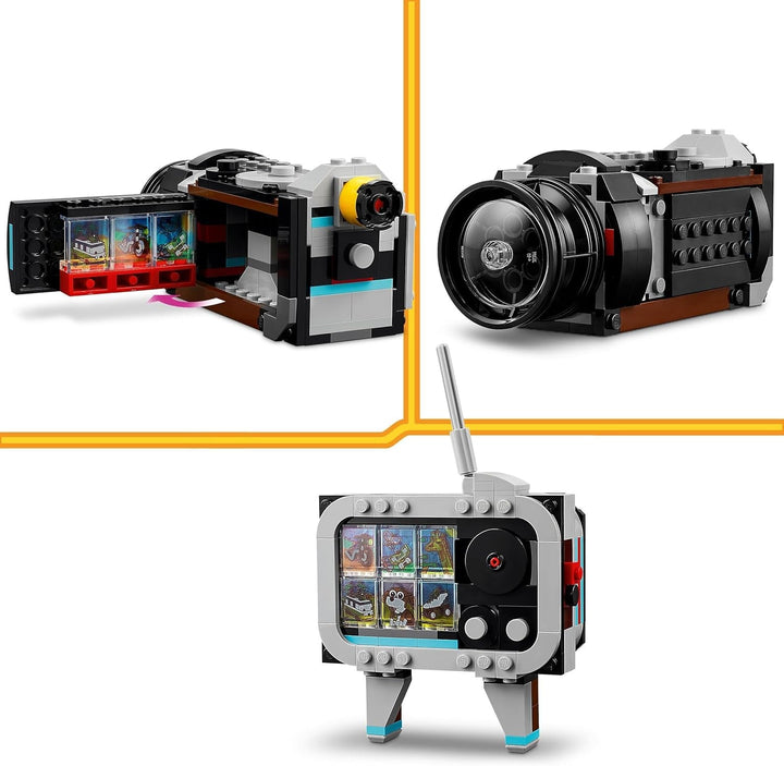 LEGO Creator 3In1 Retro Camera Toy, Camera video, Set TV, Decorațiuni de birou pentru copii sau accesorii pentru dormitor, Cadouri de fotografie pentru fete și băieți de la 8 ani 31147