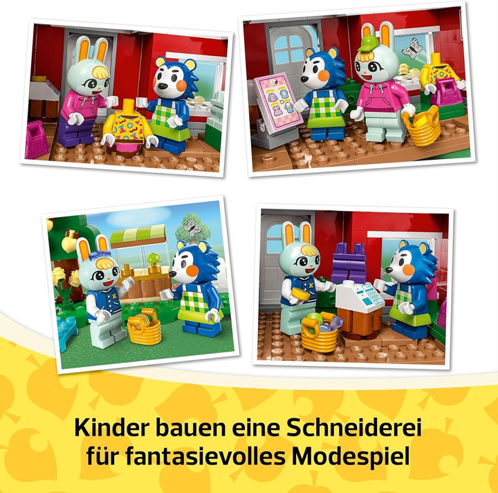 LEGO Animal Crossing Tailoring Sisters, set de construcție creativă pentru jocuri de rol, cadou pentru fete, băieți și fani ai jocurilor video cu vârsta de peste 6 ani, set de joacă de aventură 77055