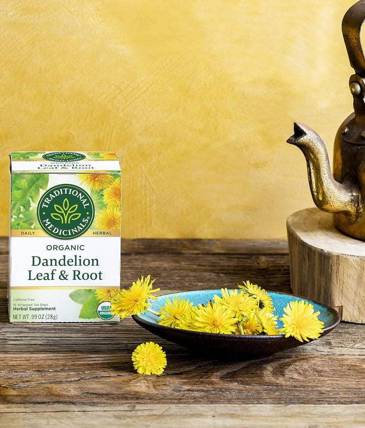 Tea, Organic Dandelion Leaf & Root, Supports Kidney Function & Healthy Digestion, 16 Tea Bags Tea USA Naty Shop