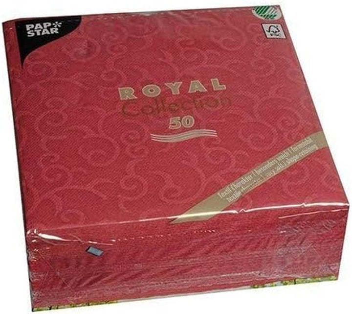 Papstar, 50 de șervețele "ROYAL Collection" 1/4 fold 40 Cm X 40 Cm Bordeaux "Casali", #84880